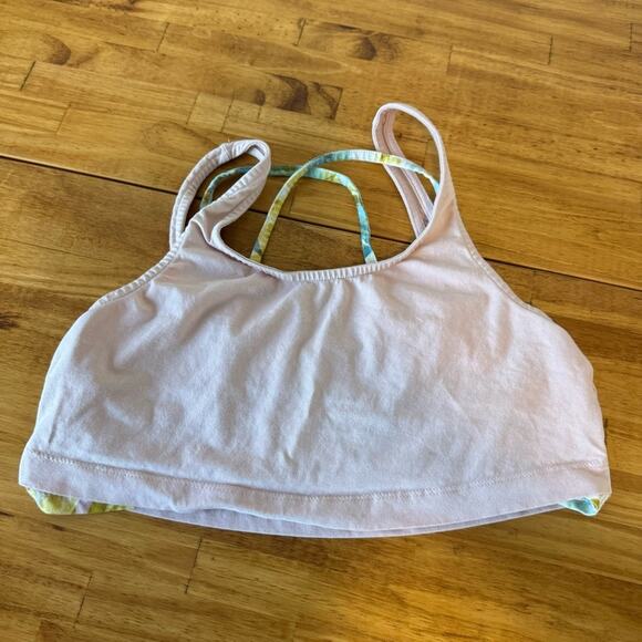 Anthropologie Daily Practice Double Layer Pink Crop Tank Bra Size Medium - Picture 2 of 4